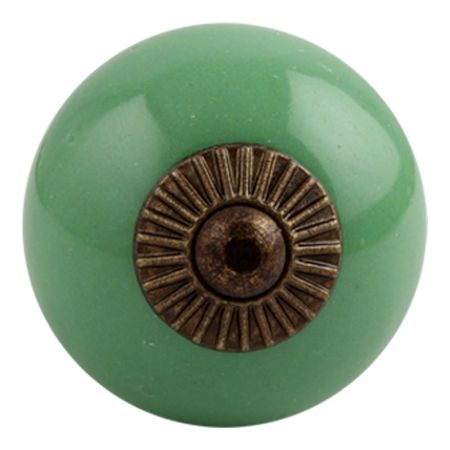 Solid Pea Green Antique Fitting Ceramic Dresser Knob